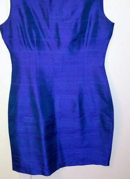 Vintage Silk Iridescent Sheath Dress - Picture 7 of 8